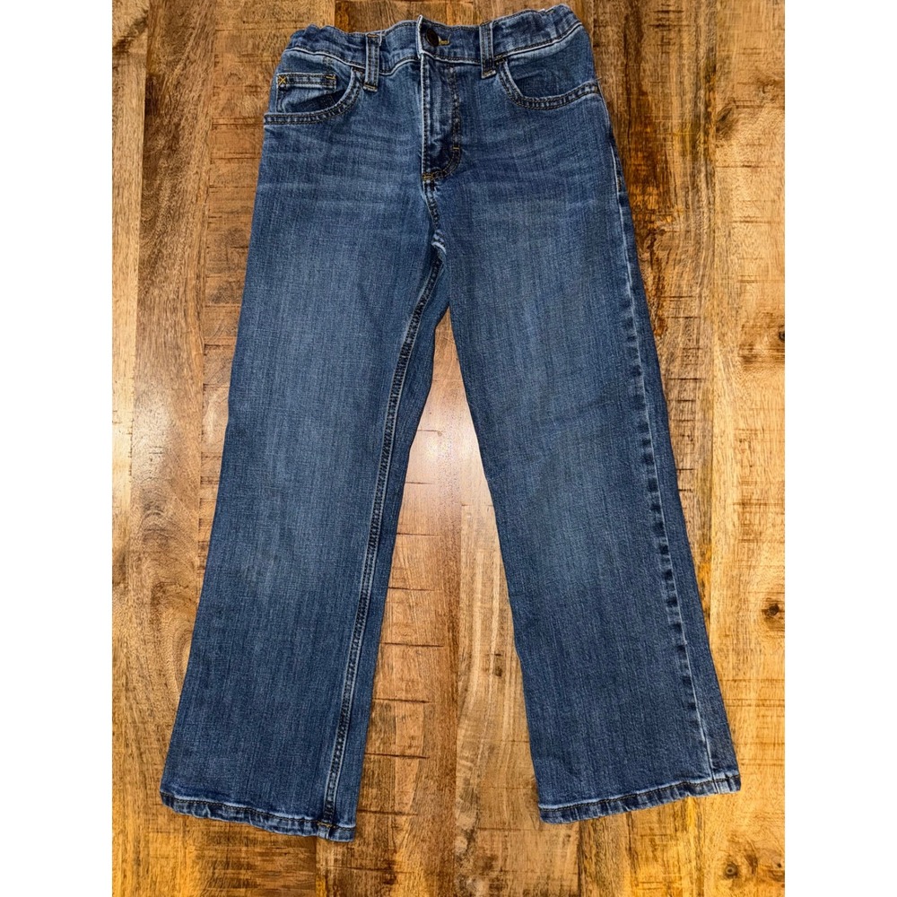 Wrangler Boys Size 10 Regular Classic Bootcut Jeans Blue Denim Adjustable Waist